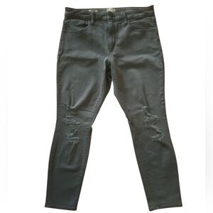 Women's Distressed Gray Jeans
